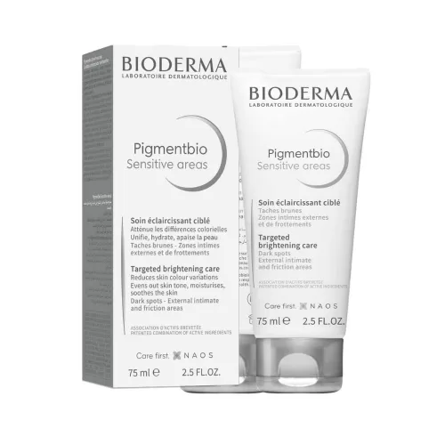 Ķermeņa krēms pret pigmenta plankumiem Bioderma Pigmentbio Sensitive Areas, 75 ml 
